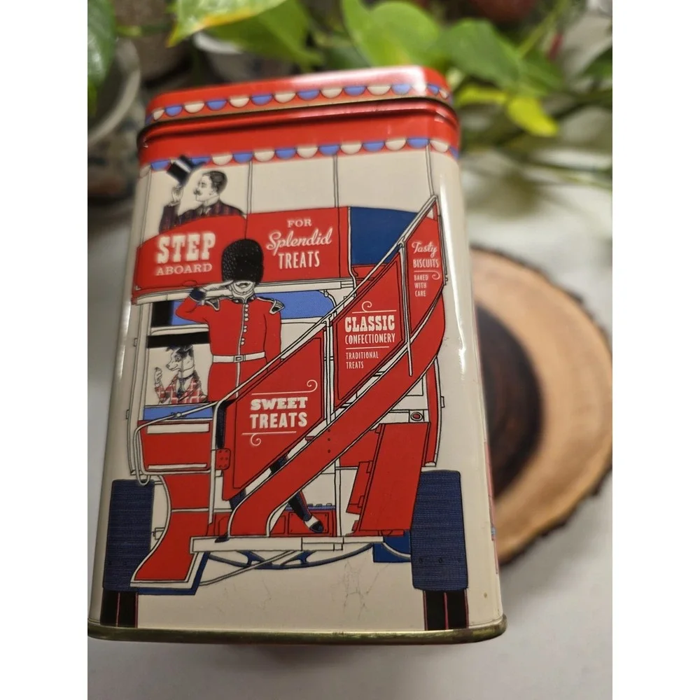 Mr Stanley's British Cookies Tin Bus Container, Great Graphics,Empty